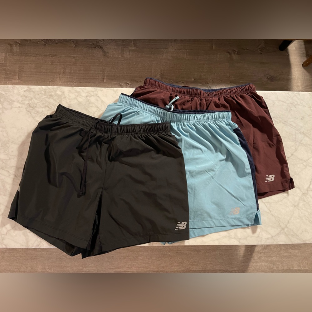 Men’s New Balance Run Shorts 5” inseam size Large Lot of 3 shorts